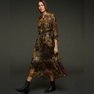 Soeur Litchi Dress in Black and Brown
